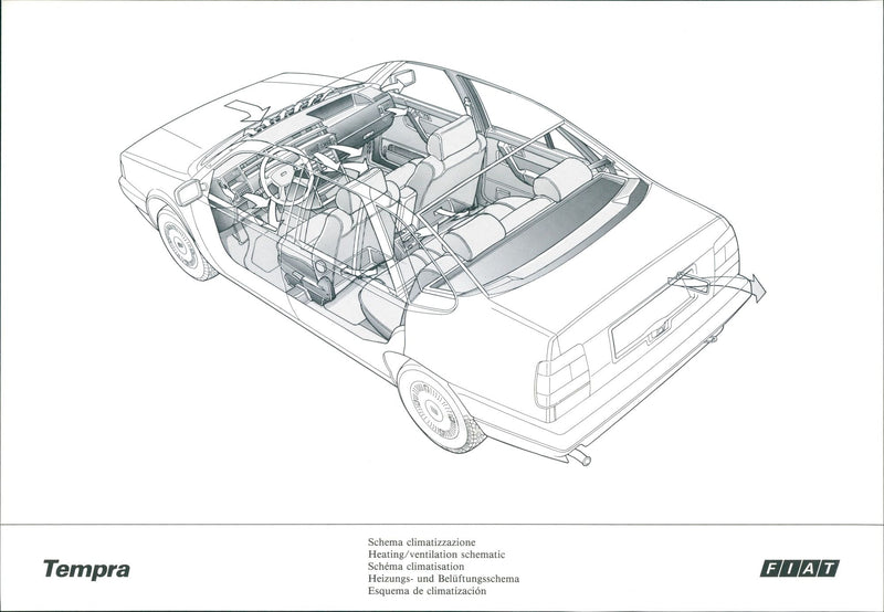 Fiat Tempra Air Conditioning Scheme - Vintage Photograph