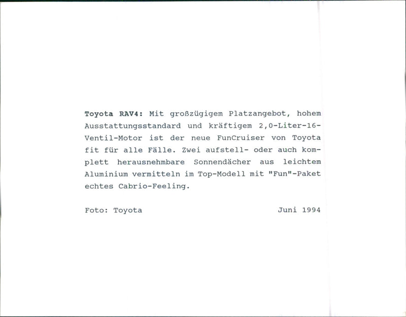 Toyota RAV4 - Vintage Photograph