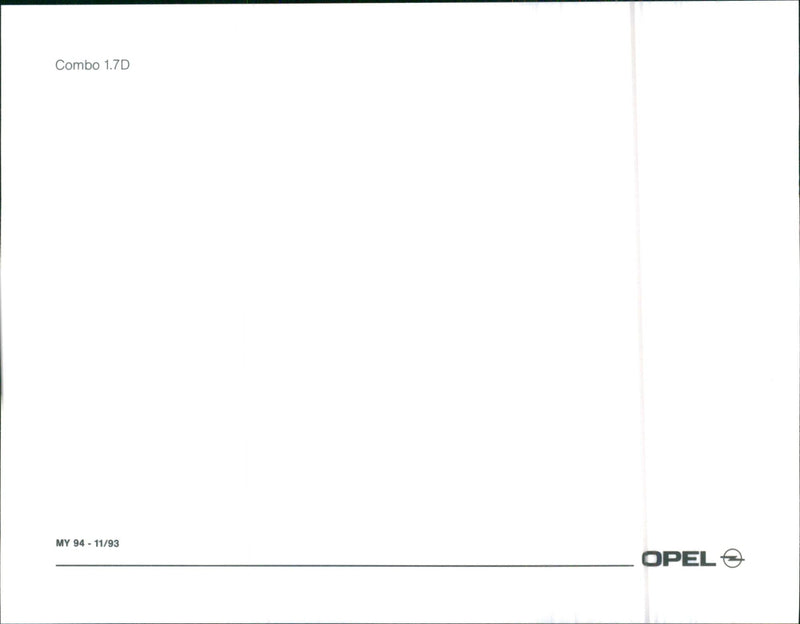 1993 Opel Combo 1.7D - Vintage Photograph