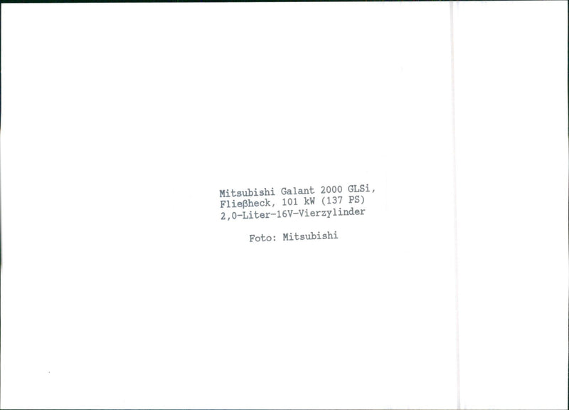 Mitsubishi Galant 2000 GLSi - Vintage Photograph