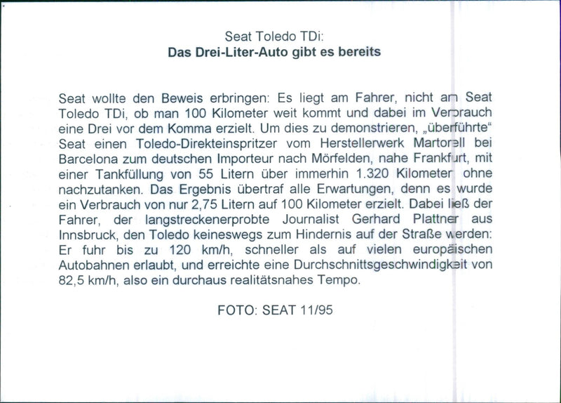 Seat Toledo TDi - Vintage Photograph