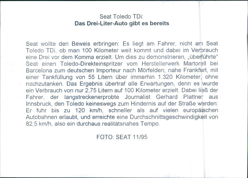 Seat Toledo TDi - Vintage Photograph