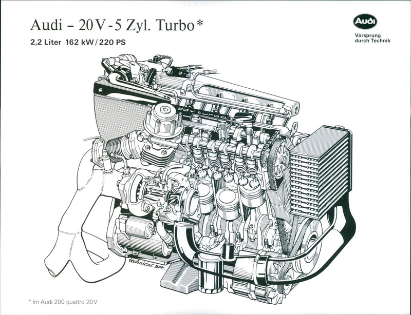 Audi 20 V 5 Cylinder Turbo - Vintage Photograph