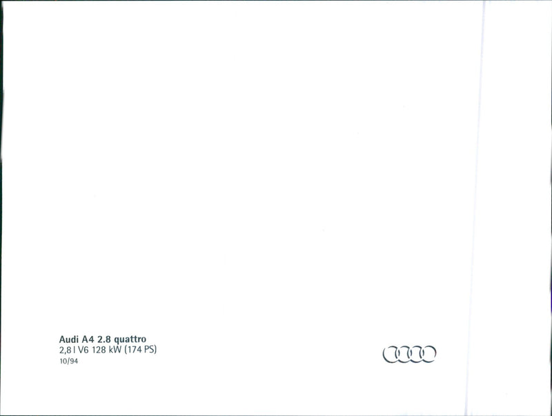 Audi A4 2.8 Quattro - Vintage Photograph