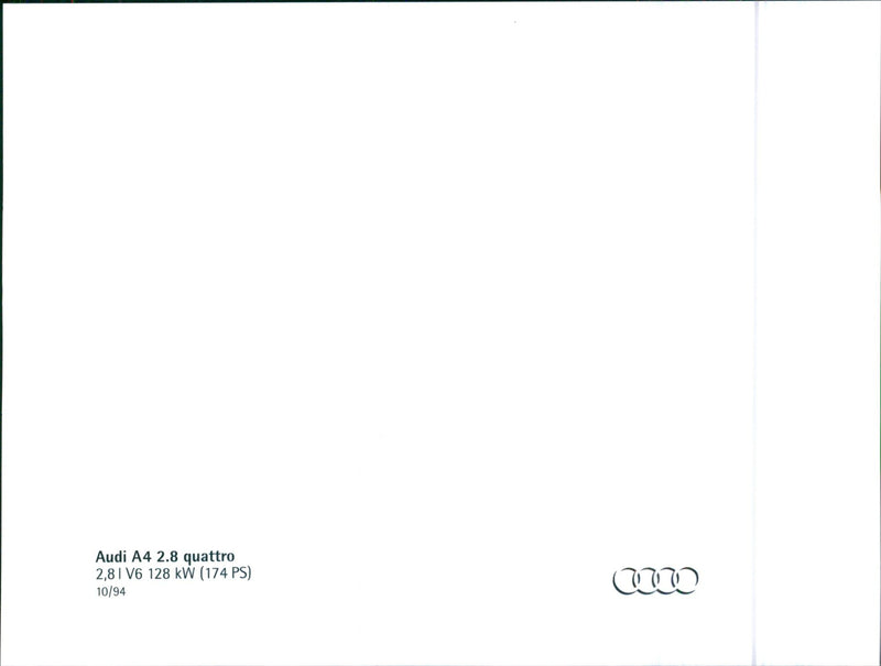 Audi A4 2.8 Quattro - Vintage Photograph