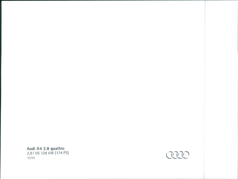 Audi A4 2.8 Quattro - Vintage Photograph