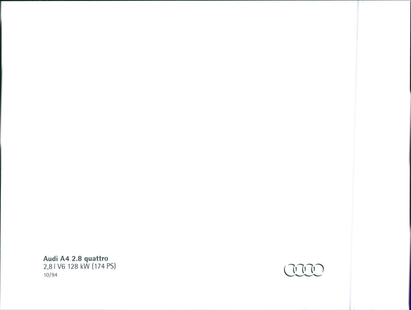 Audi A4 2.8 Quattro - Vintage Photograph