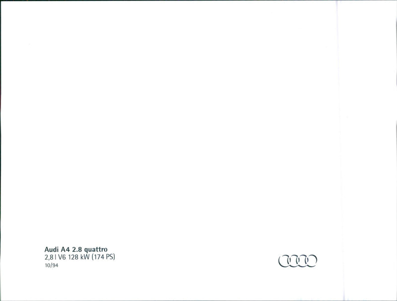 Audi A4 2.8 Quattro - Vintage Photograph