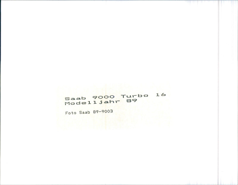 Saab 9000 Turbo 16 1989 - Vintage Photograph