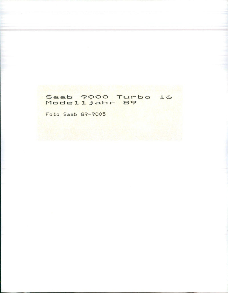 Saab 9000 Turbo 16 1989 - Vintage Photograph