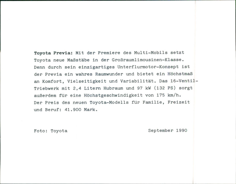 Toyota Previa - Vintage Photograph