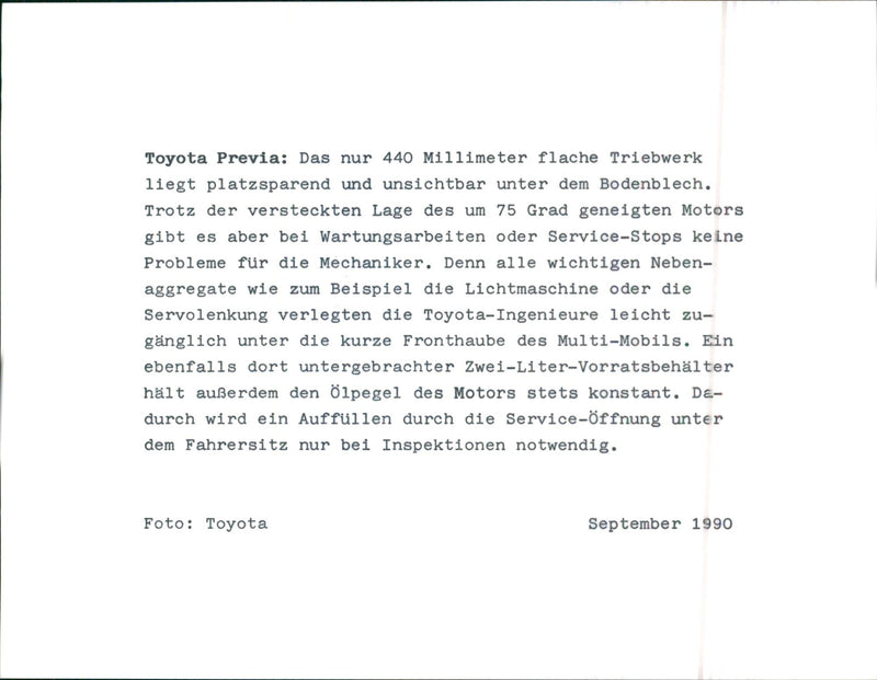 Toyota Previa - Vintage Photograph