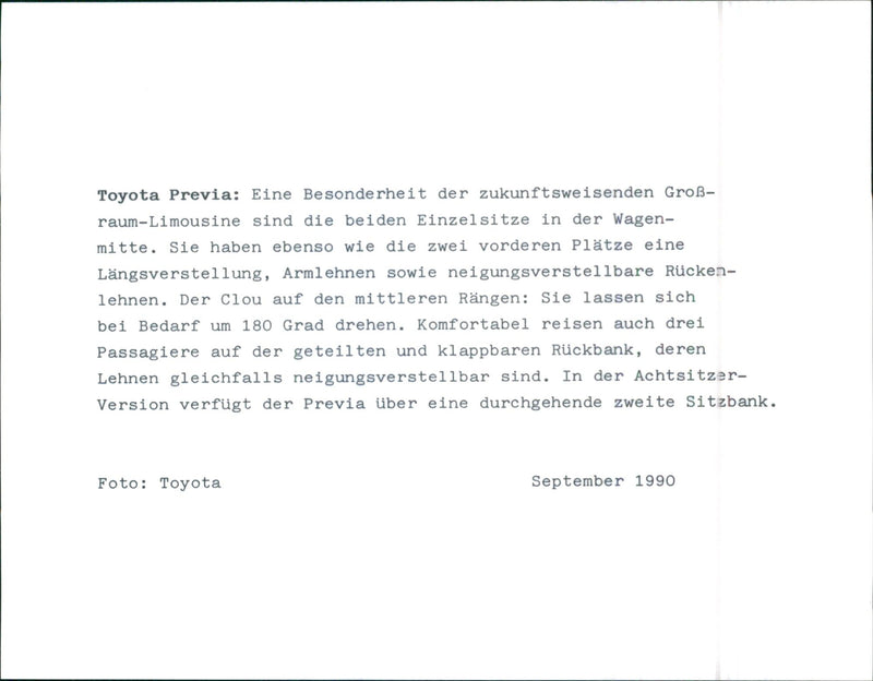 Toyota Previa - Vintage Photograph