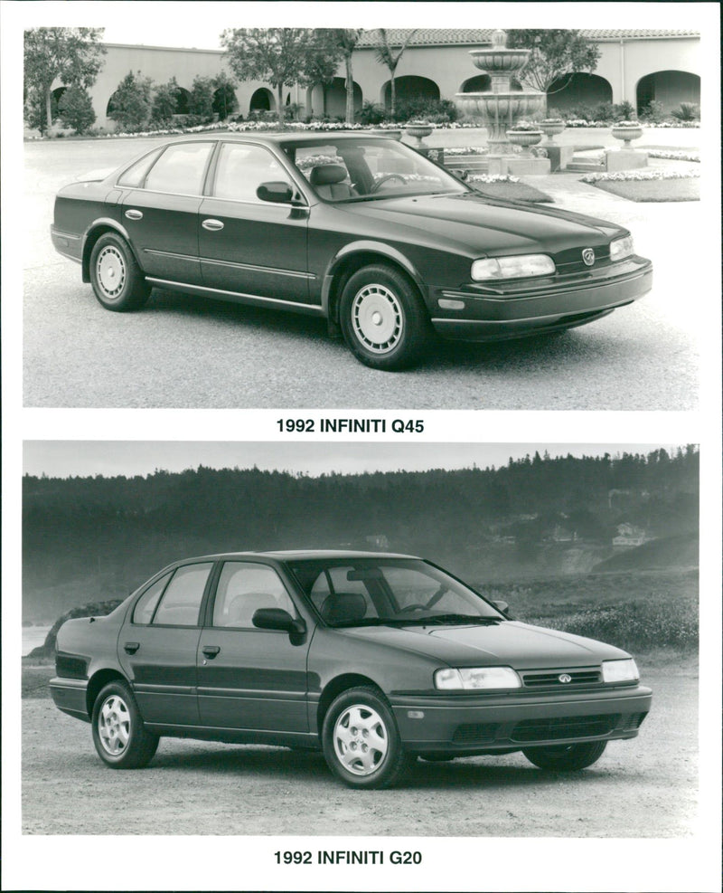 1992 Infiniti Q45 and 1992 Infiniti G20 - Vintage Photograph