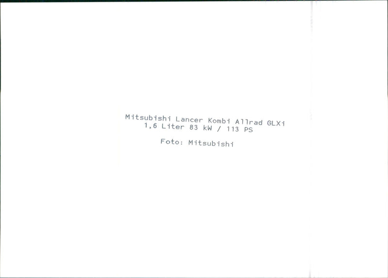 1997 Mitsubishi Lancer Combi Allrad GLXi, - Vintage Photograph