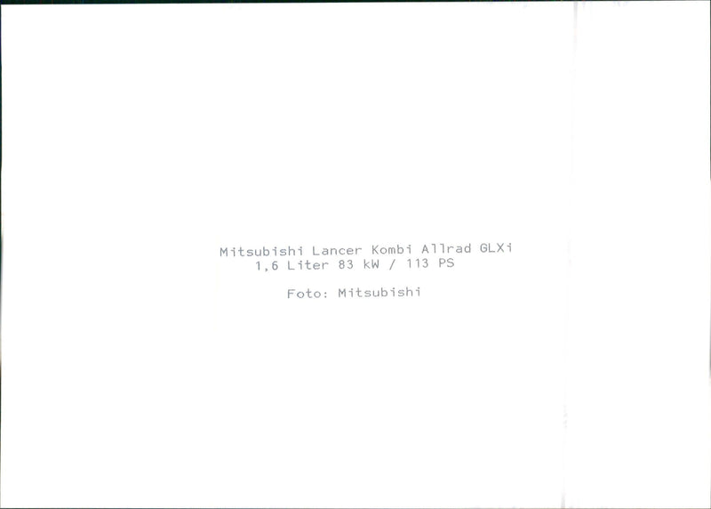 1997 Mitsubishi Lancer Combi Allrad GLXi - Vintage Photograph