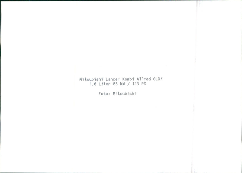 1997 Mitsubishi Lancer Combi Allrad GLXi - Vintage Photograph