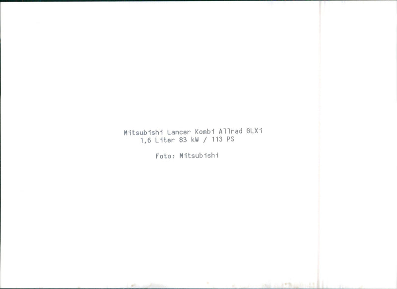 1997 Mitsubishi Lancer Combi Allrad GLXi - Vintage Photograph