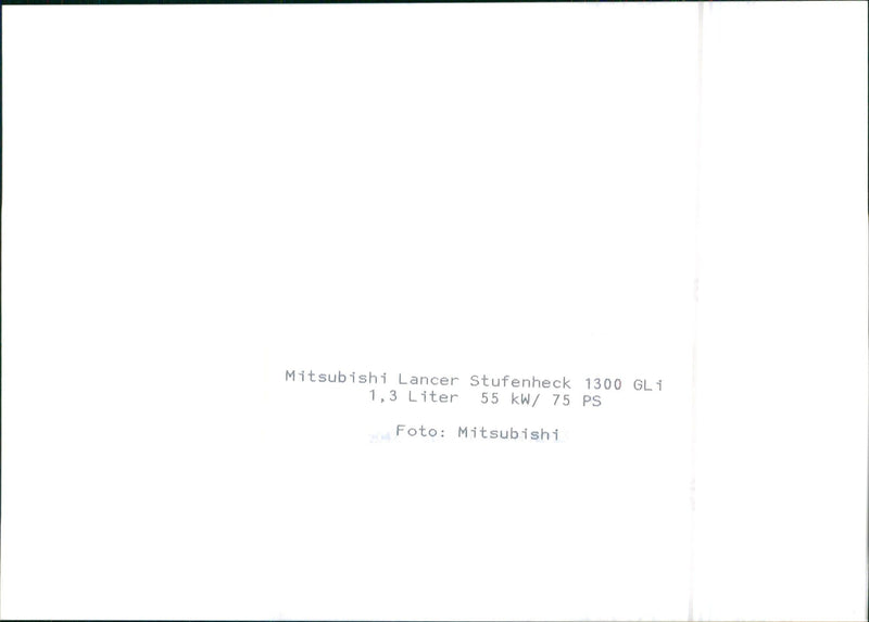 1997 Mitsubishi Lancer Stufenheck 1300 GLi - Vintage Photograph