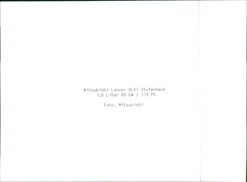 1997 Mitsubishi Lancer GLXi Stufenheck - Vintage Photograph