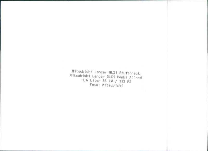 1997 Mitsubishi Lancer GLXi Stufenheck / Mitsubishi Lancer GLXi Combi Allrad - Vintage Photograph