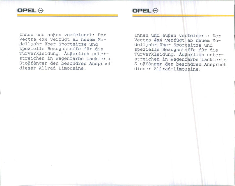 Opel Vectra 4x4 1991 - Vintage Photograph