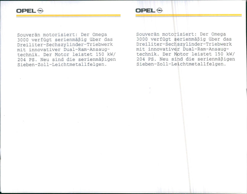 Opel Omega 3000 1991 - Vintage Photograph