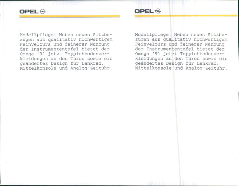 Opel Omega 1991 - Vintage Photograph