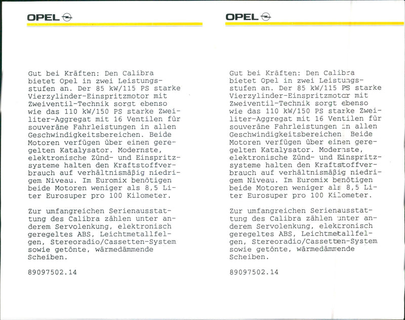 Opel Calibra 1989 - Vintage Photograph