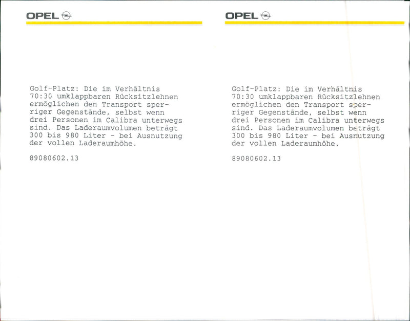 Opel Calibra 1989 - Vintage Photograph