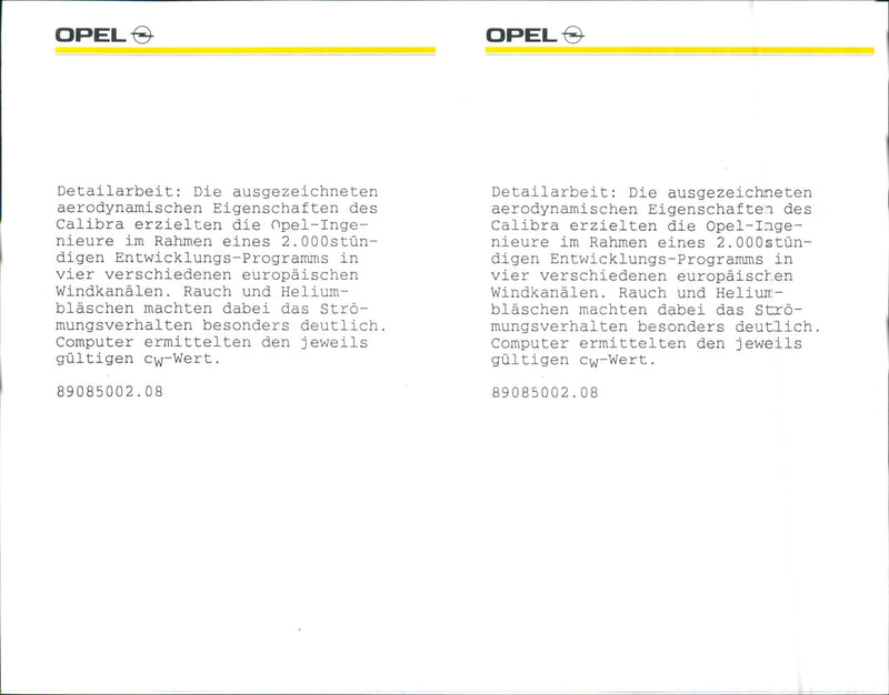 Opel Calibra 1989 - Vintage Photograph