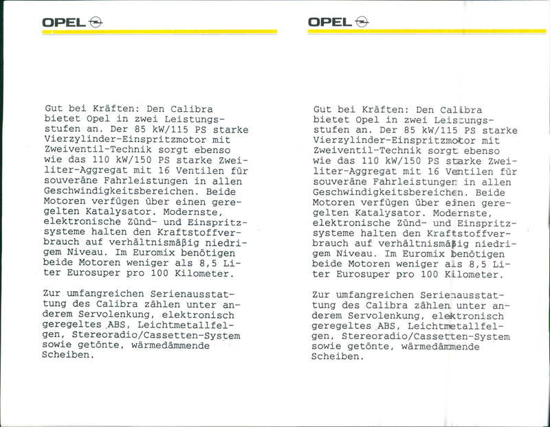 Opel Calibra 1989 - Vintage Photograph