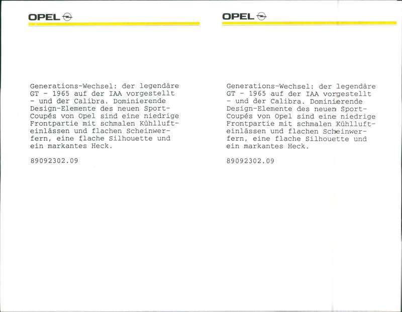 Opel Calibra 1989 - Vintage Photograph