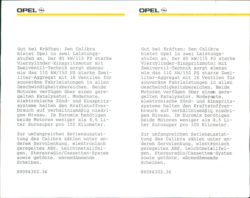 Opel Calibra 1989 - Vintage Photograph