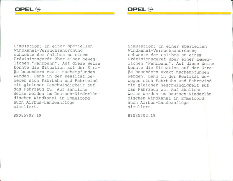 Opel Calibra 1989 - Vintage Photograph