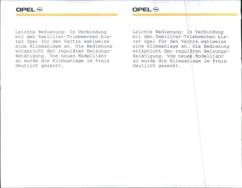 Opel Vectra 1991 - Vintage Photograph