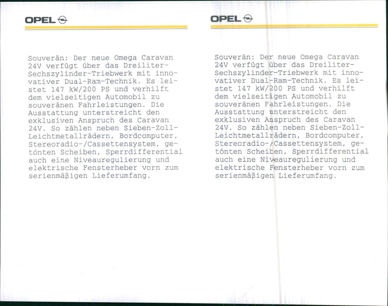 Opel Omega Caravan 24V 1991 - Vintage Photograph