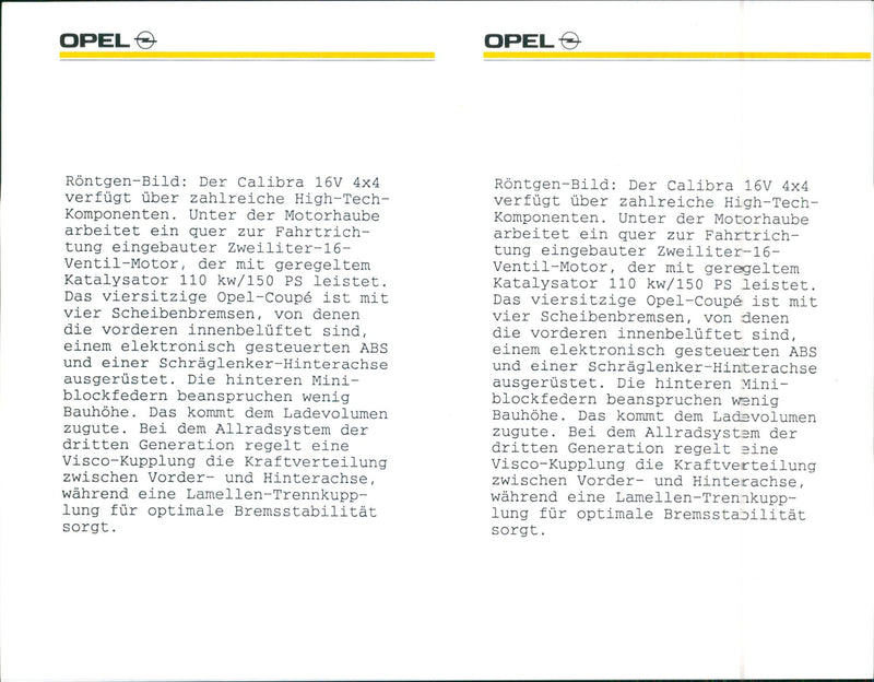 Opel Calibra 1989 - Vintage Photograph