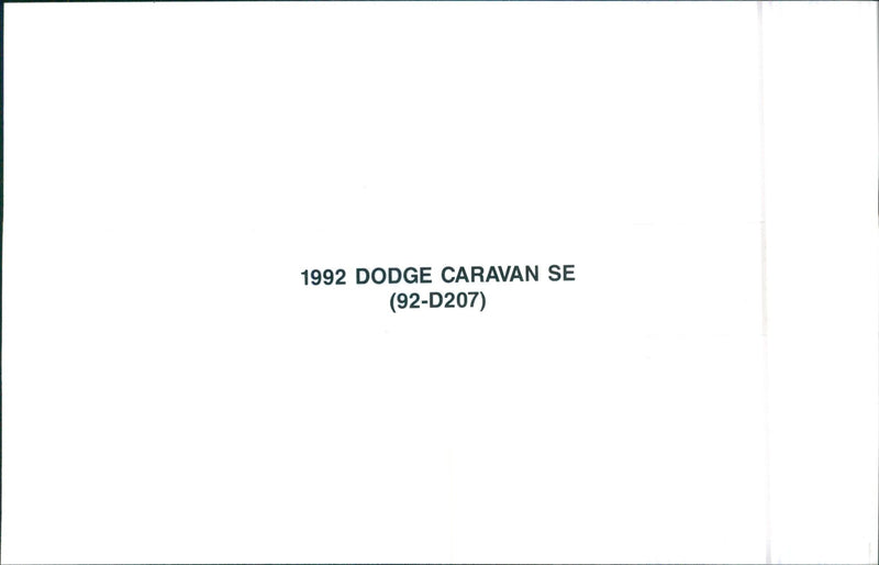 1992 Dodge Caravan SE - Vintage Photograph