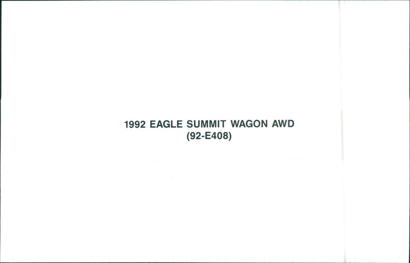 1992 Eagle Summit Wagon AWD - Vintage Photograph