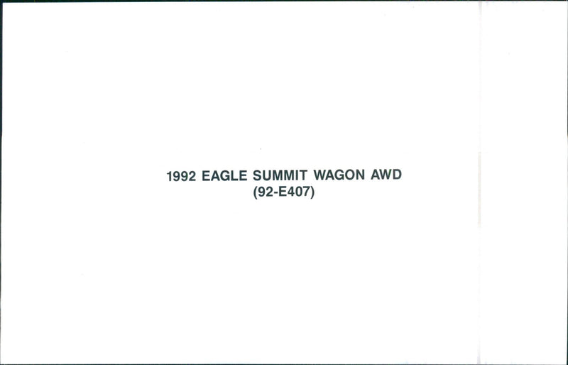 1992 Eagle Summit Wagon AWD - Vintage Photograph