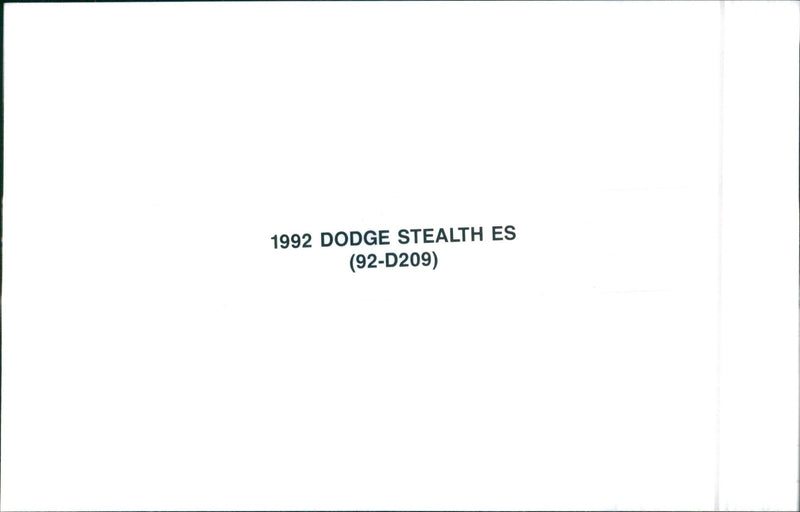 1992 Dodge Stealth ES - Vintage Photograph
