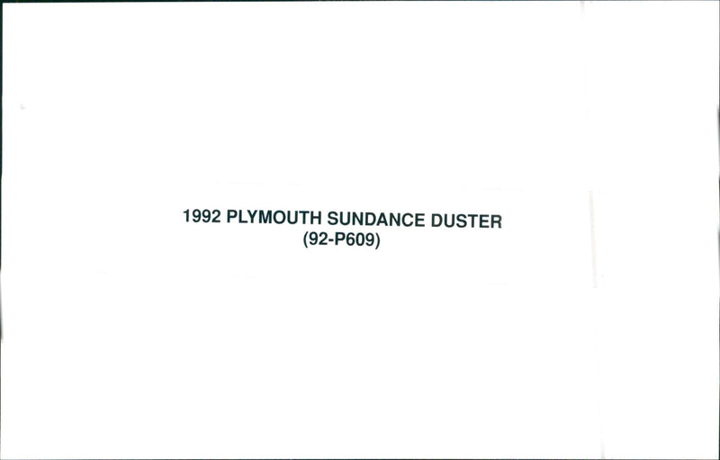 1992 Plymouth Sundance Duster - Vintage Photograph