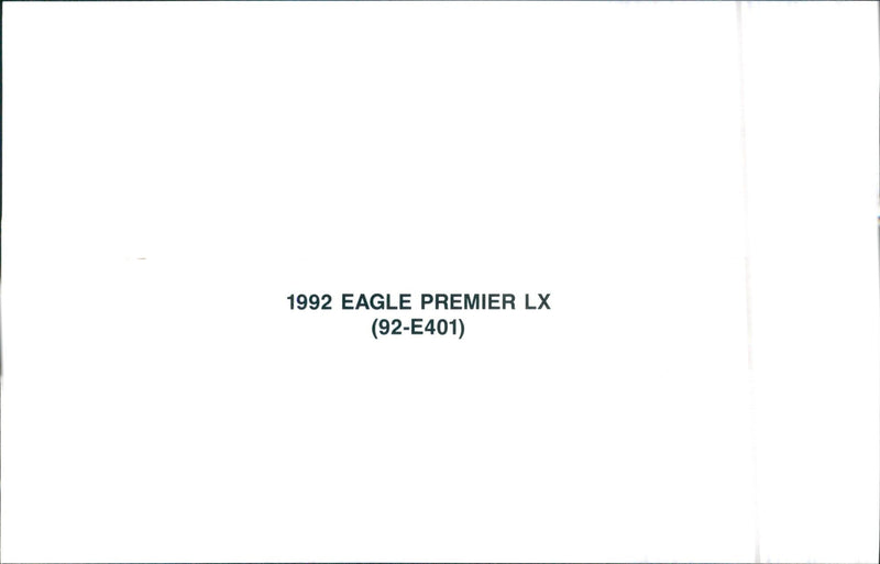1992 Eagle Premier LX - Vintage Photograph