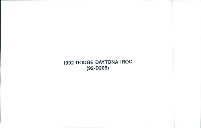 1992 Dodge Daytona Iroc - Vintage Photograph