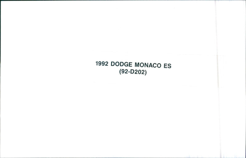 1992 Dodge Monaco ES - Vintage Photograph