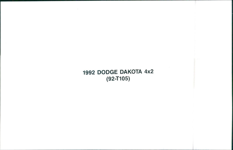 1992 Dodge Dakota 4x2 - Vintage Photograph