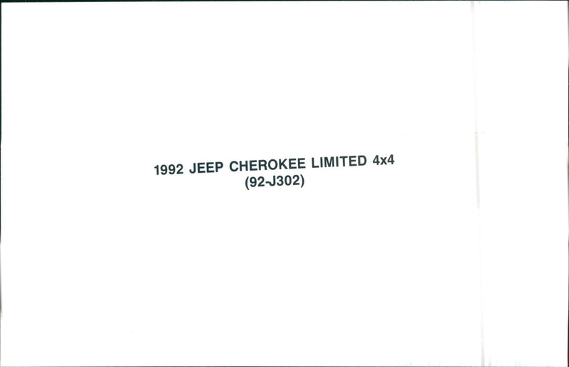 Jeep Cherokee Limited 4x4 1992 - Vintage Photograph