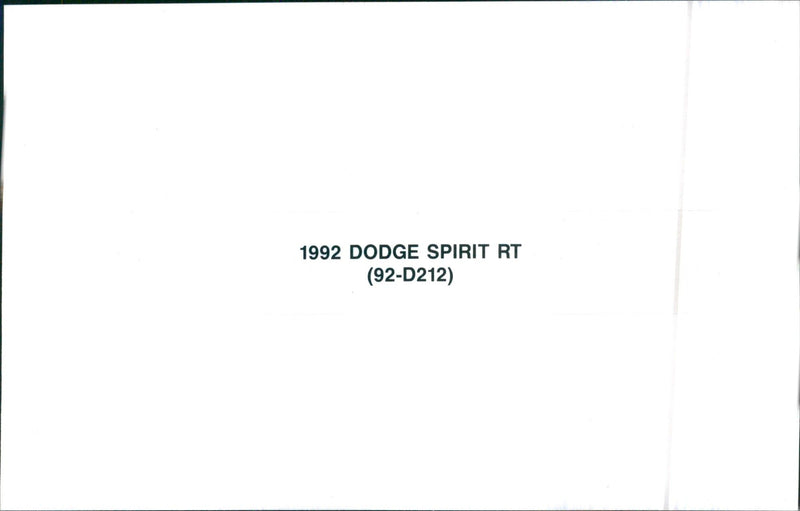 1992 Dodge Spirit RT - Vintage Photograph