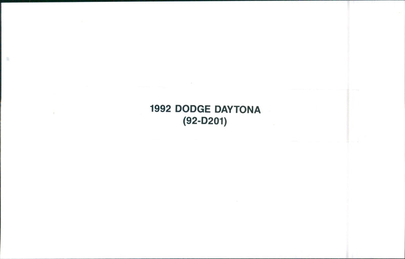 1992 Dodge Daytona - Vintage Photograph